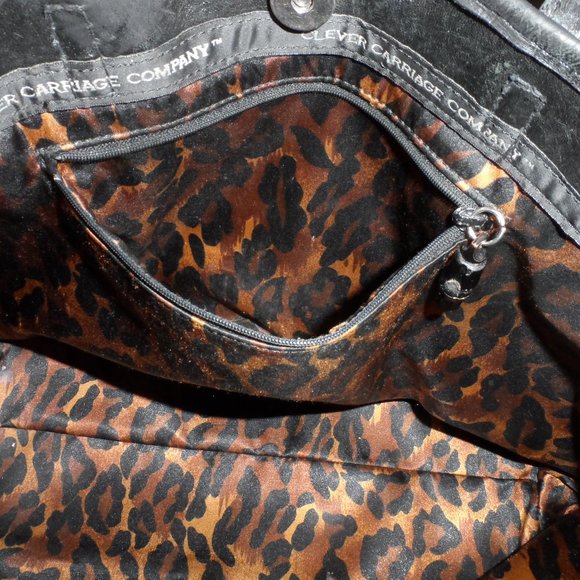 Clever Carriage Company Python Print Calf Hair Large Tote Bag - Picture 15 of 16